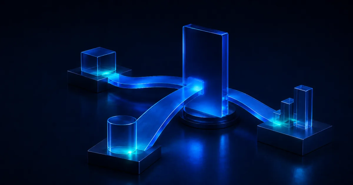 Ondas de luz azul partindo de um cartão abstrato